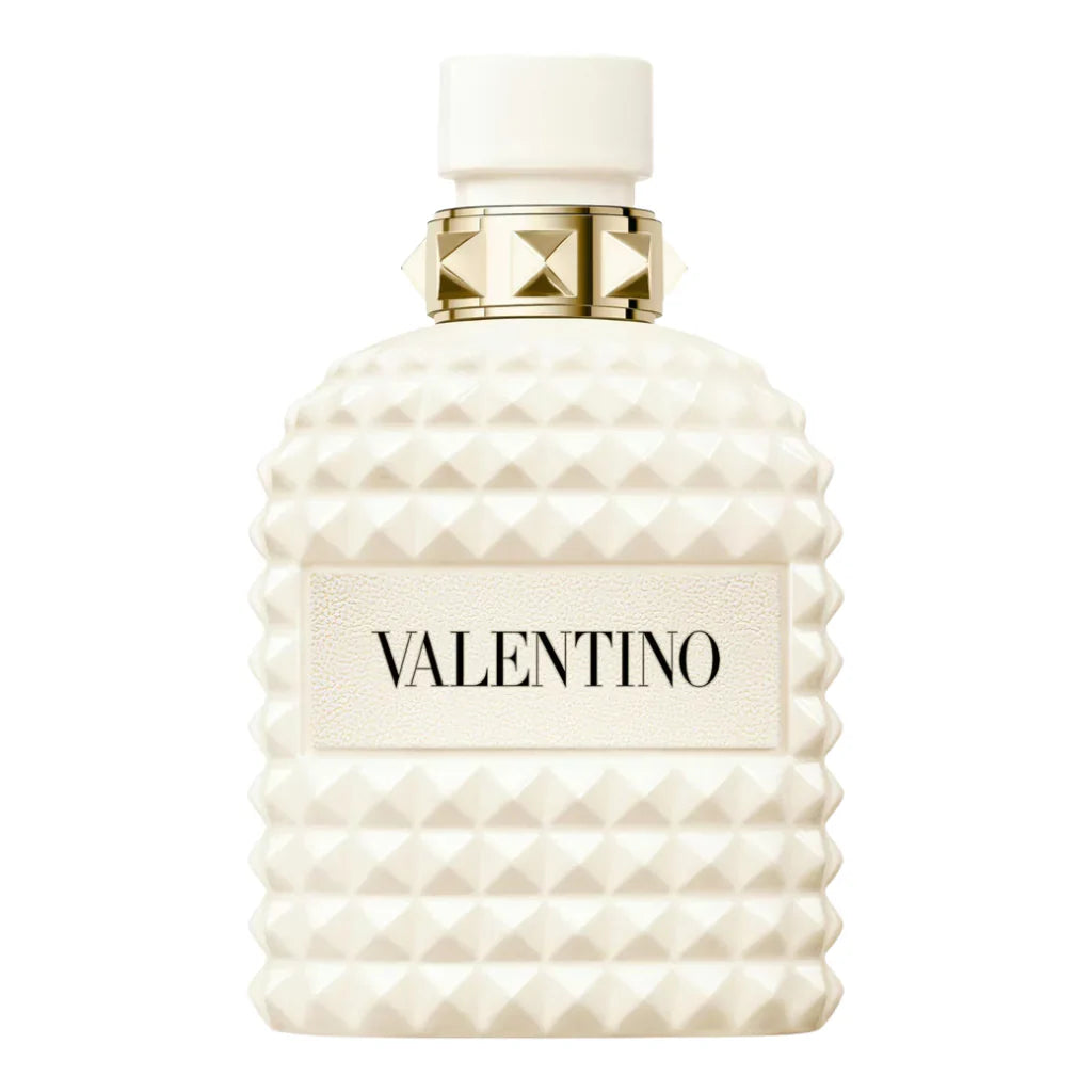 Valentino perfume bottle with textured design on a white background
