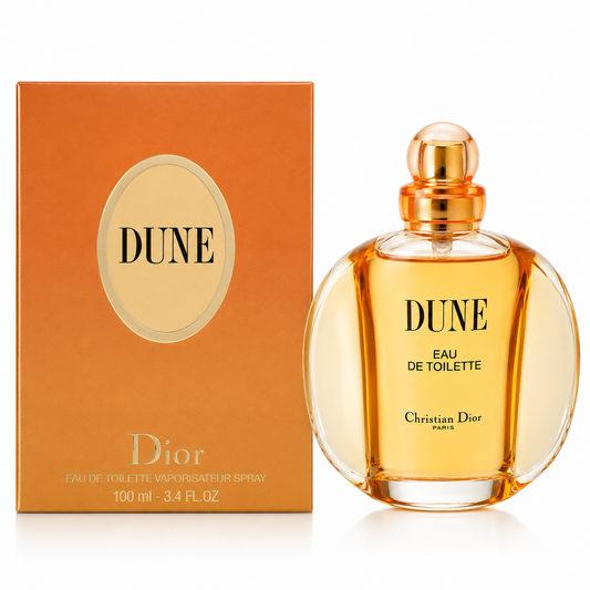 Dune Eau de Toilette bottle and packaging by Christian Dior on a white background
