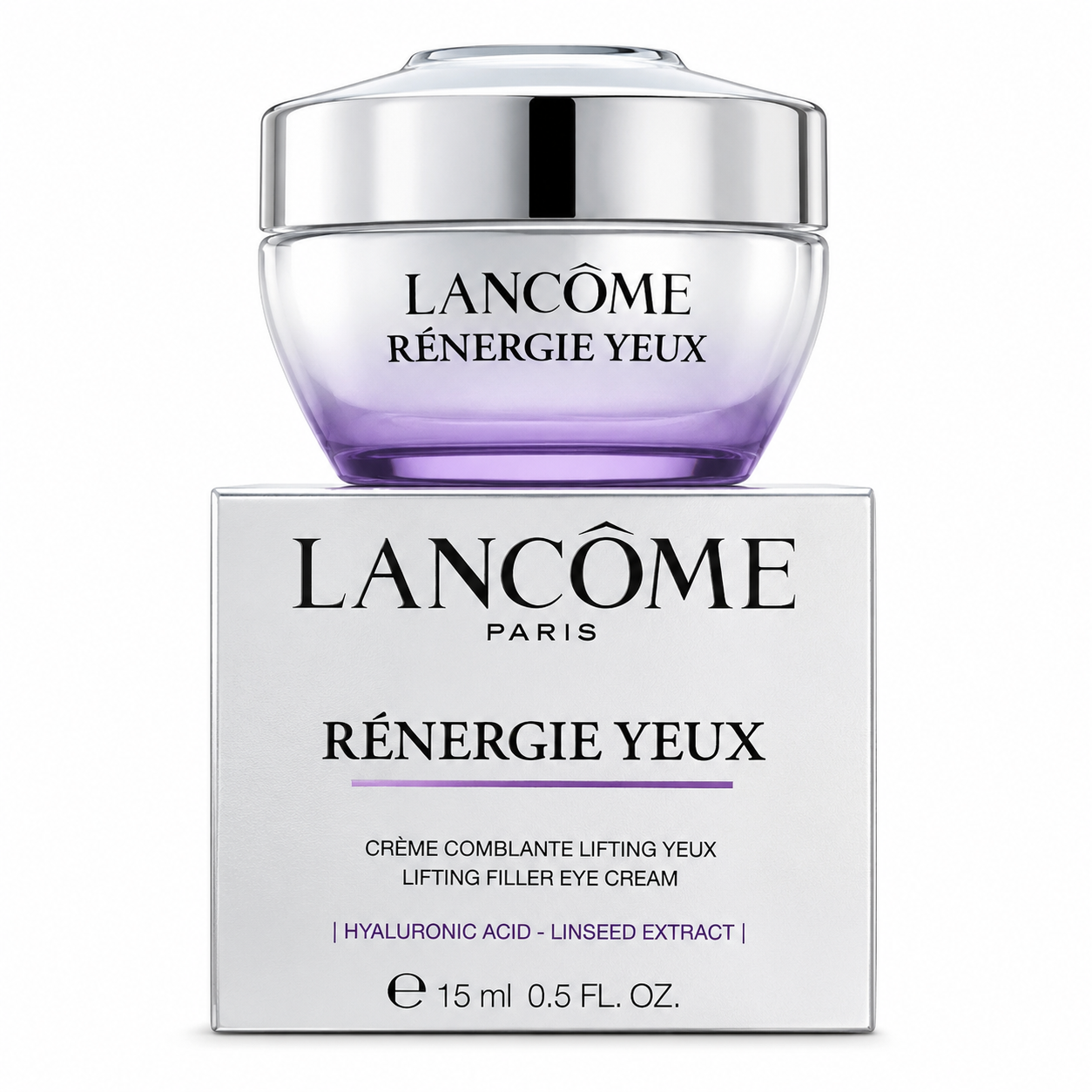 Lancème Rénergie Yeux eye cream jar and packaging on a white background