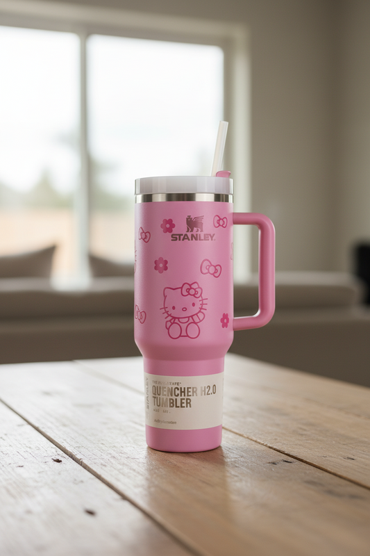 Stanley Quencher H2.0 Flowstate 40oz Tumbler, Pink Floral Limited Edition